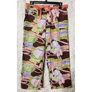 Cruz Natori Women's Wide Leg Pants Size Small Multicolor Beach Vacation Tropical